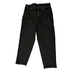 Banana Republic High-Rise Straight Leg Jeans Black Denim Women Size 30/10